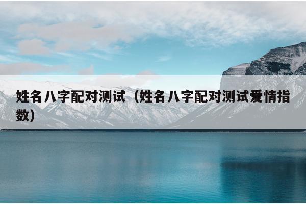 姓名八字配对测试（姓名八字配对测试爱情指数）