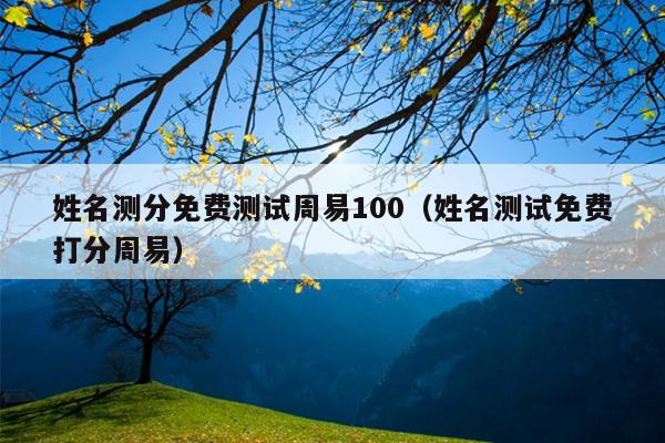 姓名测分免费测试周易100（姓名测试免费打分周易）