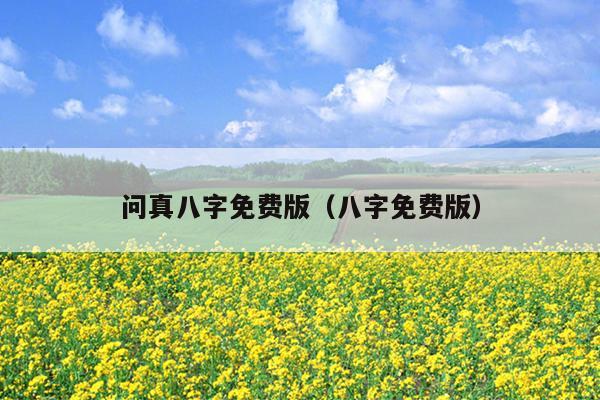 问真八字免费版（八字免费版）