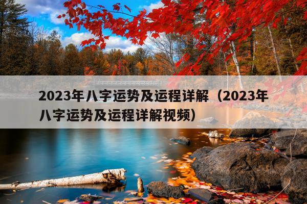 2023年八字运势及运程详解（2023年八字运势及运程详解视频）