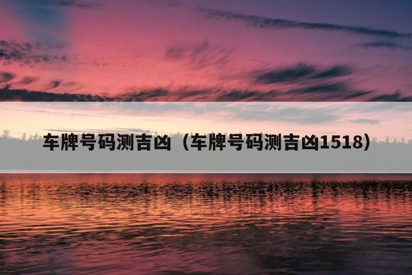 车牌号码测吉凶（车牌号码测吉凶1518）