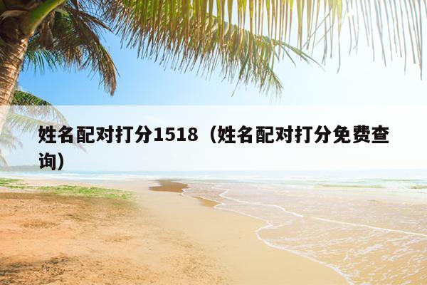 姓名配对打分1518（姓名配对打分免费查询）