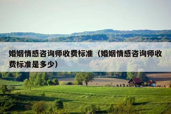 婚姻情感咨询师收费标准（婚姻情感咨询师收费标准是多少）