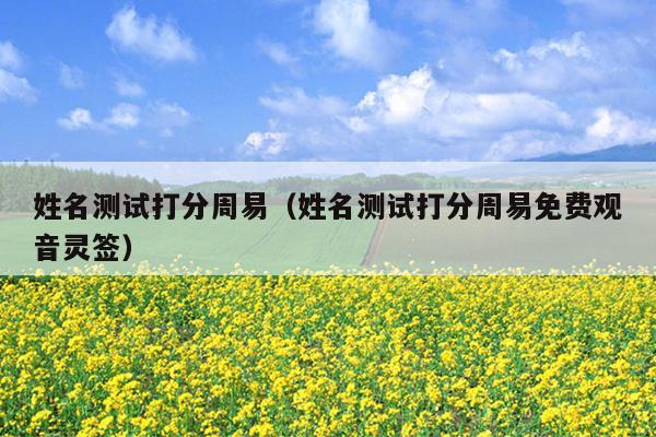 姓名测试打分周易（姓名测试打分周易免费观音灵签）
