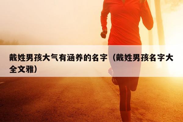 戴姓男孩大气有涵养的名字（戴姓男孩名字大全文雅）