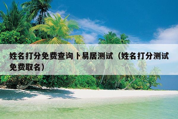 姓名打分免费查询卜易居测试（姓名打分测试免费取名）
