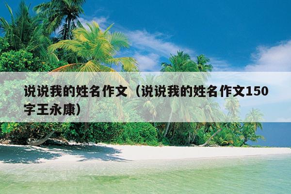 说说我的姓名作文（说说我的姓名作文150字王永康）