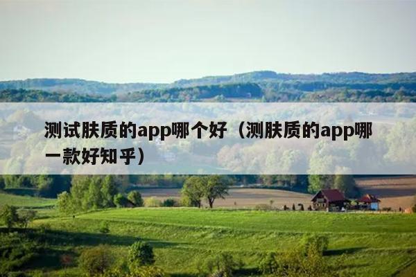 测试肤质的app哪个好（测肤质的app哪一款好知乎）