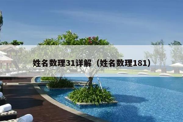姓名数理31详解（姓名数理181）
