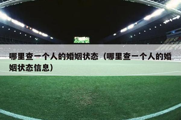 哪里查一个人的婚姻状态（哪里查一个人的婚姻状态信息）