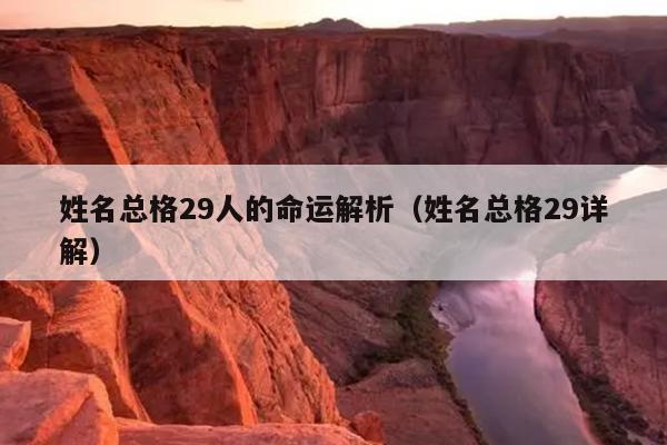 姓名总格29人的命运解析（姓名总格29详解）