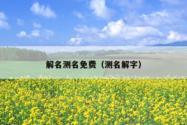 解名测名免费（测名解字）