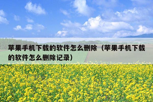 苹果手机下载的软件怎么删除（苹果手机下载的软件怎么删除记录）