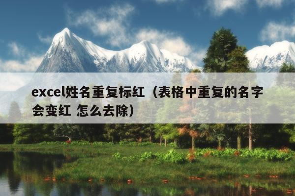 excel姓名重复标红（表格中重复的名字会变红 怎么去除）