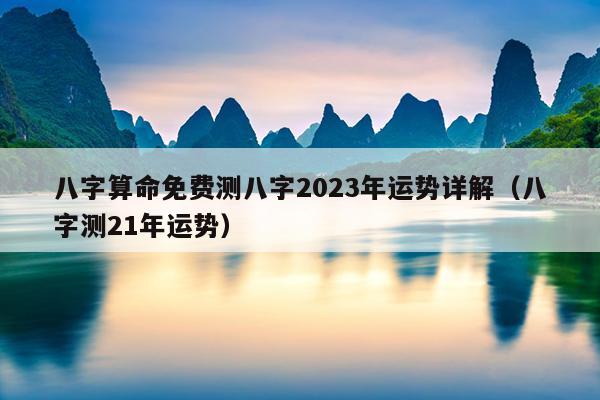 八字算命免费测八字2023年运势详解（八字测21年运势）
