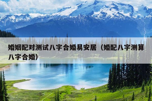 婚姻配对测试八字合婚易安居（婚配八字测算八字合婚）