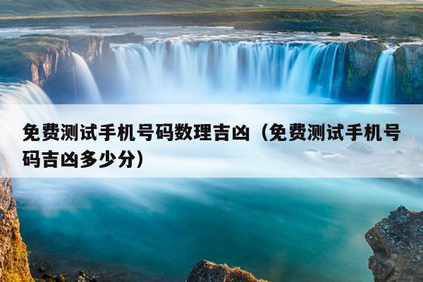 免费测试手机号码数理吉凶（免费测试手机号码吉凶多少分）