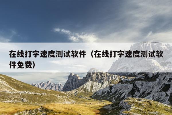 在线打字速度测试软件（在线打字速度测试软件免费）