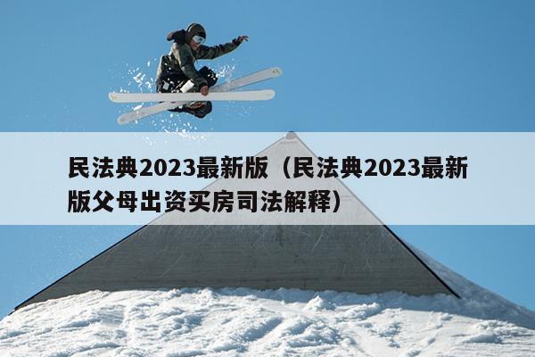 民法典2023最新版（民法典2023最新版父母出资买房司法解释）