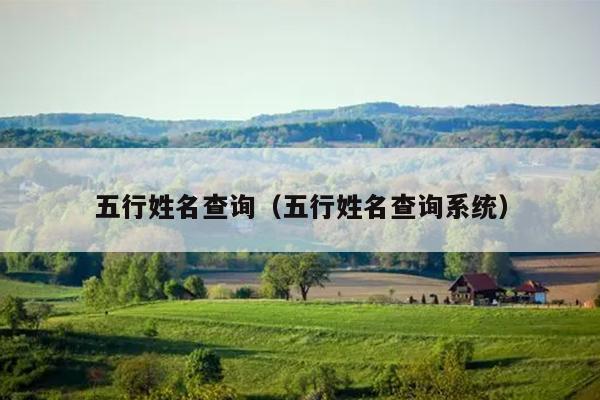 五行姓名查询（五行姓名查询系统）