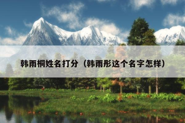 韩雨桐姓名打分（韩雨彤这个名字怎样）