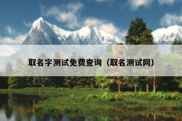 取名字测试免费查询（取名测试网）