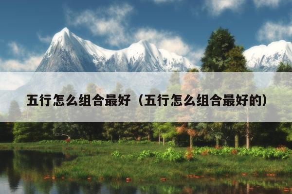 五行怎么组合最好（五行怎么组合最好的）