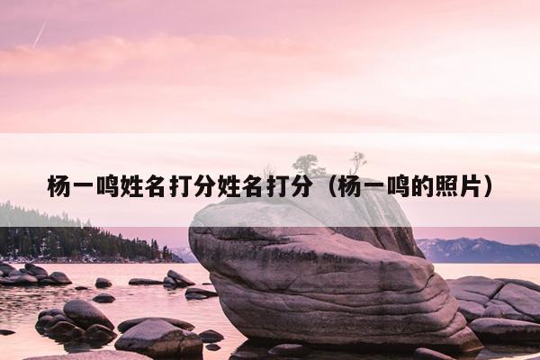 杨一鸣姓名打分姓名打分（杨一鸣的照片）