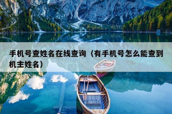 手机号查姓名在线查询（有手机号怎么能查到机主姓名）