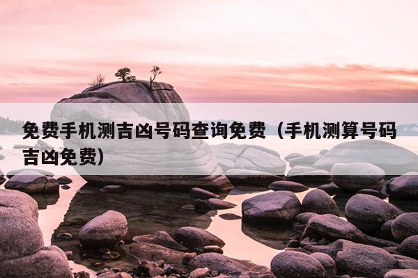 免费手机测吉凶号码查询免费（手机测算号码吉凶免费）