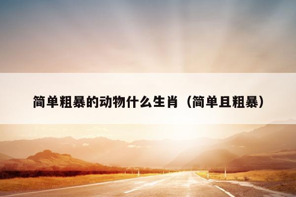 简单粗暴的动物什么生肖（简单且粗暴）
