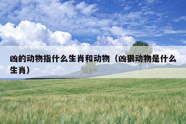 凶的动物指什么生肖和动物（凶狠动物是什么生肖）