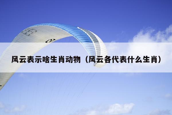 风云表示啥生肖动物（风云各代表什么生肖）