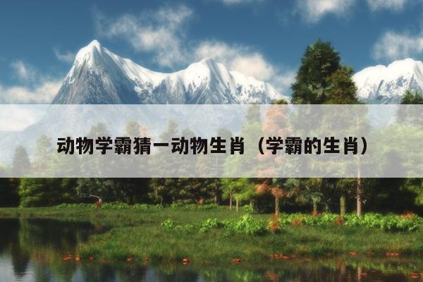 动物学霸猜一动物生肖（学霸的生肖）