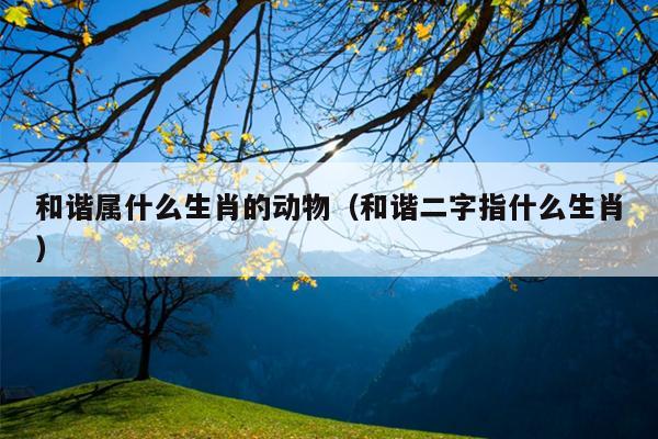 和谐属什么生肖的动物（和谐二字指什么生肖）