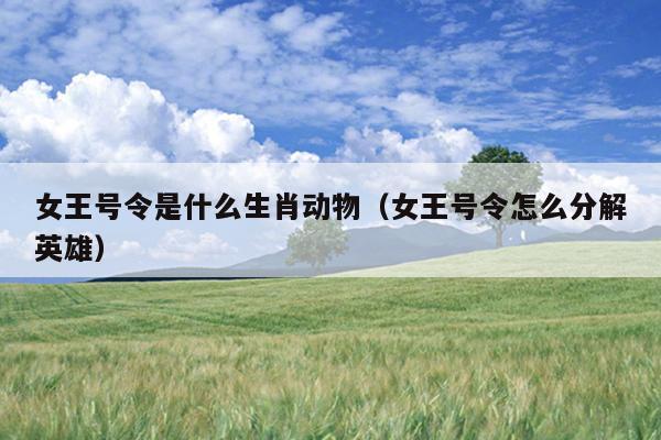 女王号令是什么生肖动物（女王号令怎么分解英雄）