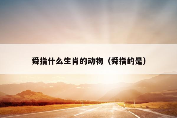舜指什么生肖的动物（舜指的是）