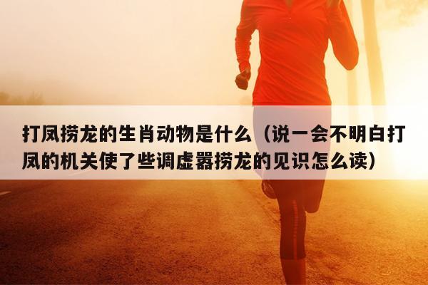 打凤捞龙的生肖动物是什么（说一会不明白打凤的机关使了些调虚嚣捞龙的见识怎么读）