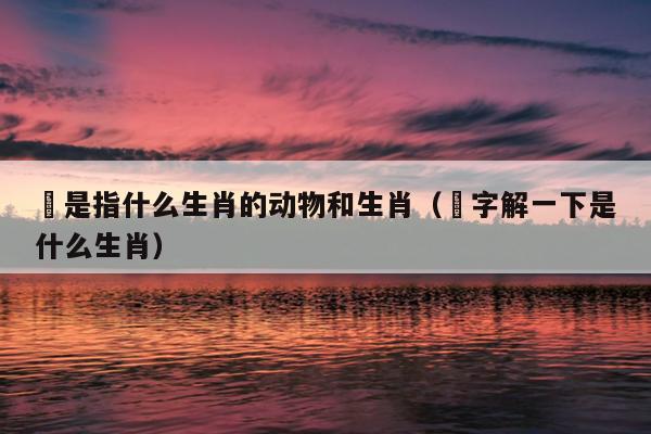 鑍是指什么生肖的动物和生肖（媊字解一下是什么生肖）