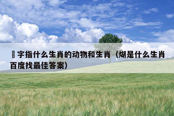 睤字指什么生肖的动物和生肖（煳是什么生肖百度找最佳答案）