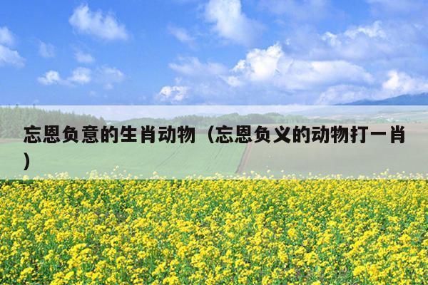 忘恩负意的生肖动物（忘恩负义的动物打一肖）