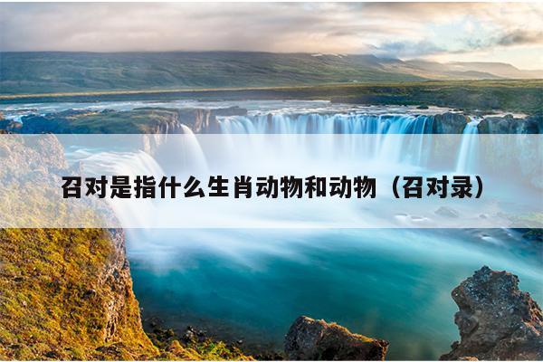 召对是指什么生肖动物和动物（召对录）