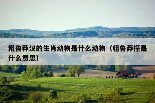 粗鲁莽汉的生肖动物是什么动物（粗鲁莽撞是什么意思）