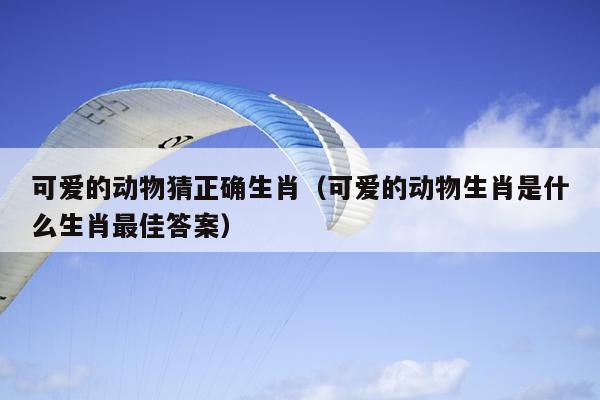 可爱的动物猜正确生肖（可爱的动物生肖是什么生肖最佳答案）
