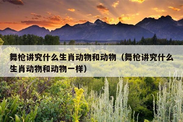 舞枪讲究什么生肖动物和动物（舞枪讲究什么生肖动物和动物一样）