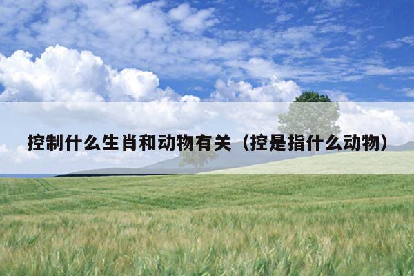 控制什么生肖和动物有关（控是指什么动物）