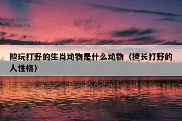 擅玩打野的生肖动物是什么动物（擅长打野的人性格）