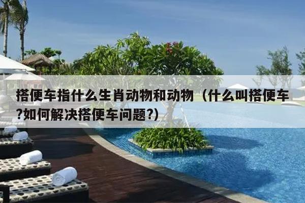 搭便车指什么生肖动物和动物（什么叫搭便车?如何解决搭便车问题?）