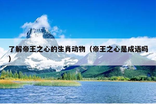了解帝王之心的生肖动物（帝王之心是成语吗）