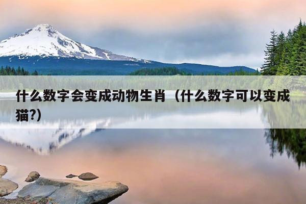 什么数字会变成动物生肖（什么数字可以变成猫?）